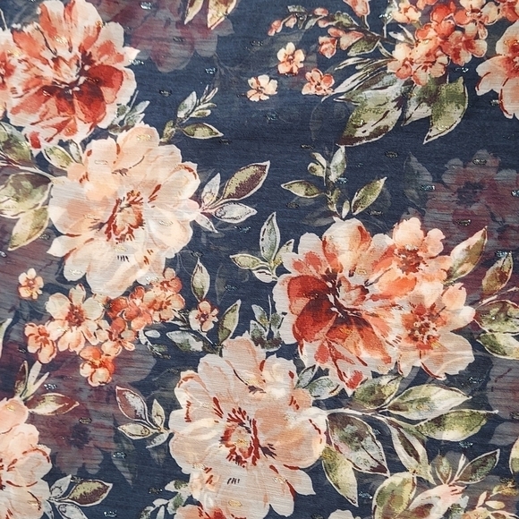 Puffed Sleeve Floral Print Blouse NWT Size Medium - Picture 7 of 8